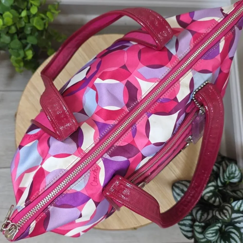 Coach Poppy Kaleidoscope Glam Tote | Pink Purple Y2K Shoulder Bag | Style M0985-